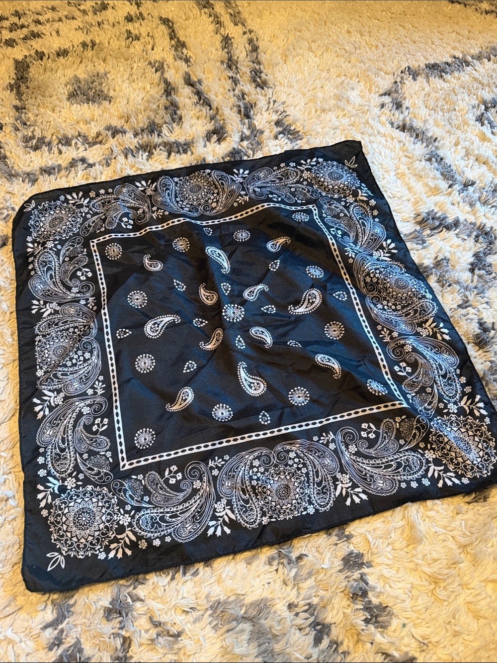 Black Paisley Bandana